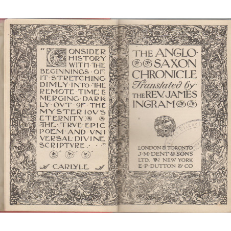 The Anglo Saxon Chronicle