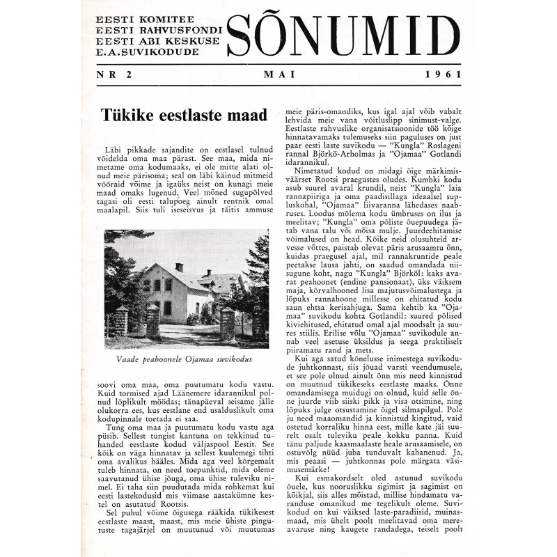 Eesti Noortetöö, Eesti Rahvusfondi, Eesti Abi Keskuse Sõnumid : 2-5