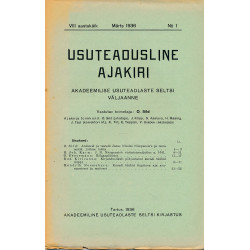 Usuteadusline ajakiri. VIII...