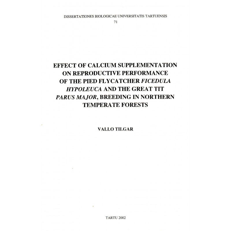 Effect of calcium supplementation on reproductive perfomance ...