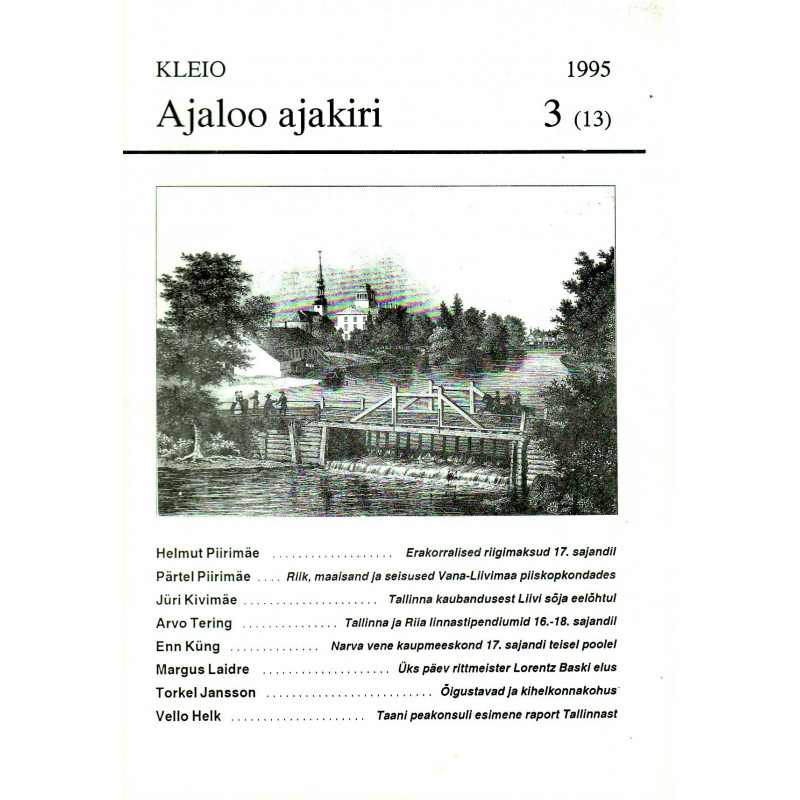 Kleio: Ajaloo ajakiri: Tartu Ülikooli ajaloo osakonna ajakiri 3 (13) /1995