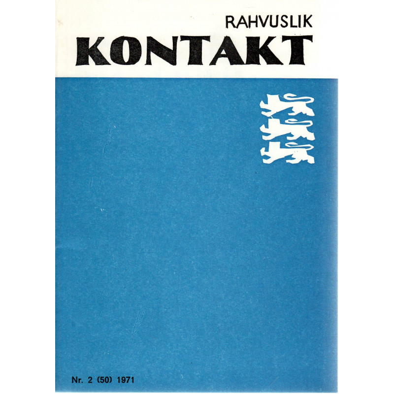 Rahvuslik Kontakt. Rootsi Eestlaste Liidu väljaanne 2(50) 1971