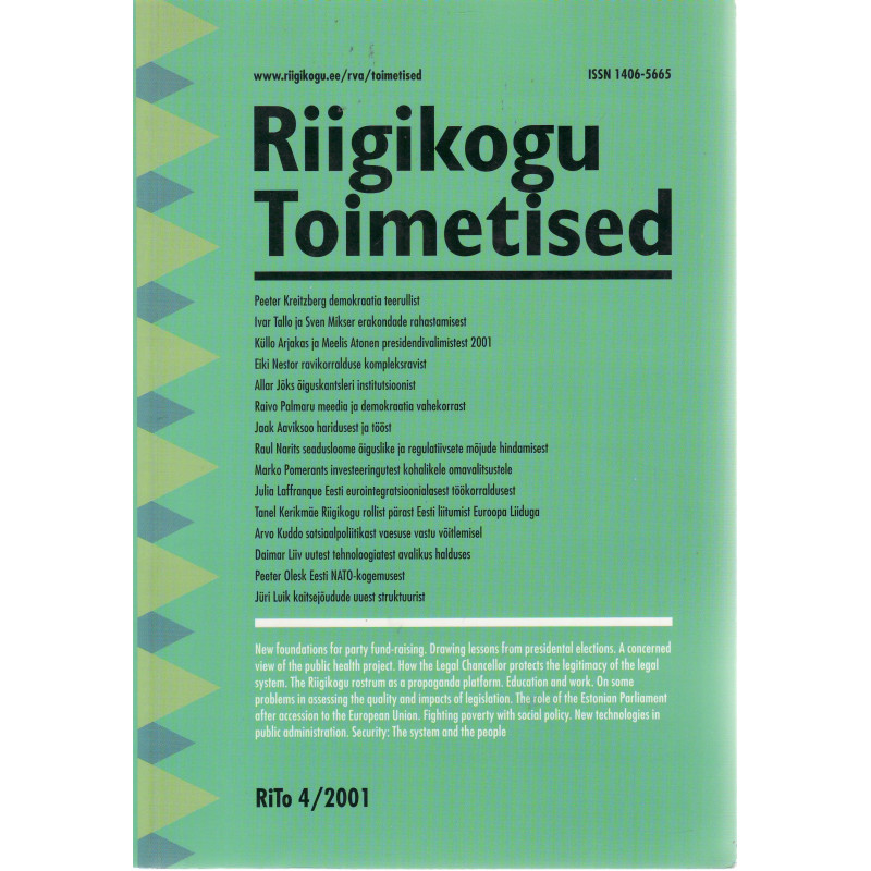 Riigikogu toimetised 4/2001