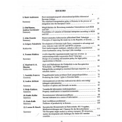 Eesti Vabariigi majanduspoliitika ja Euroopa Liit: VII teadus- ja koolituskonverentsi ettekanded-artiklid