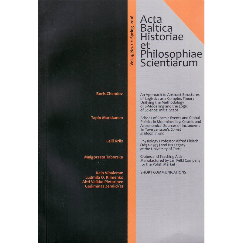 Acta Baltica historiae et philosophiae scientiarum. Vol. 4, no. 1.