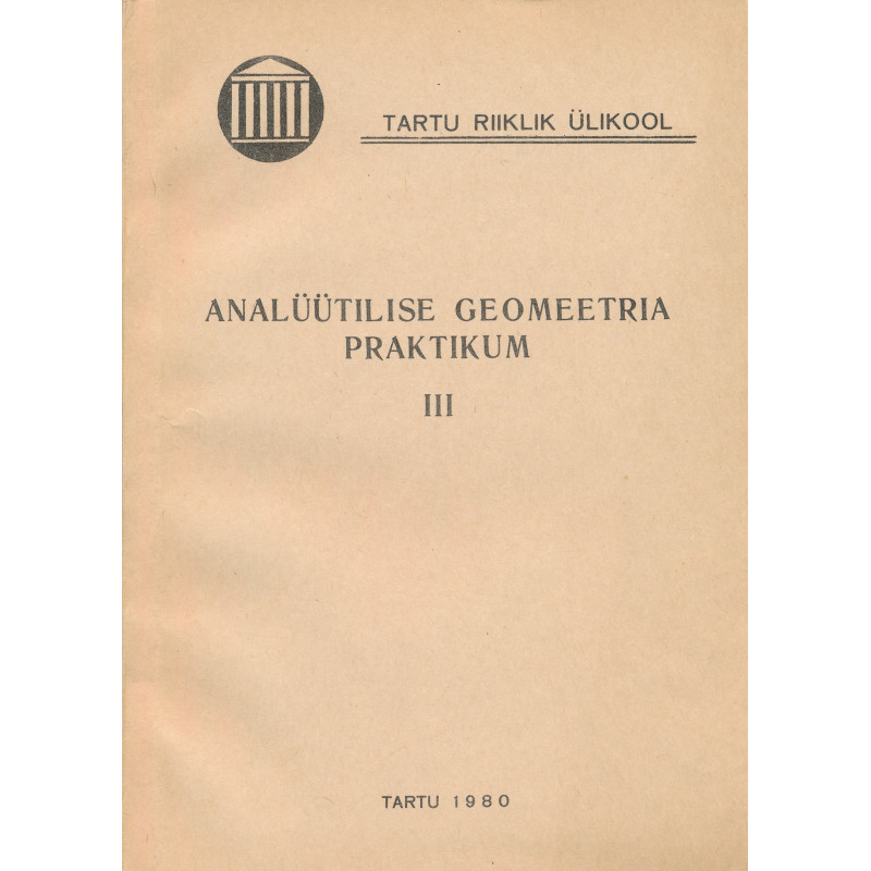 Analüütilise geomeetria praktikum. 1