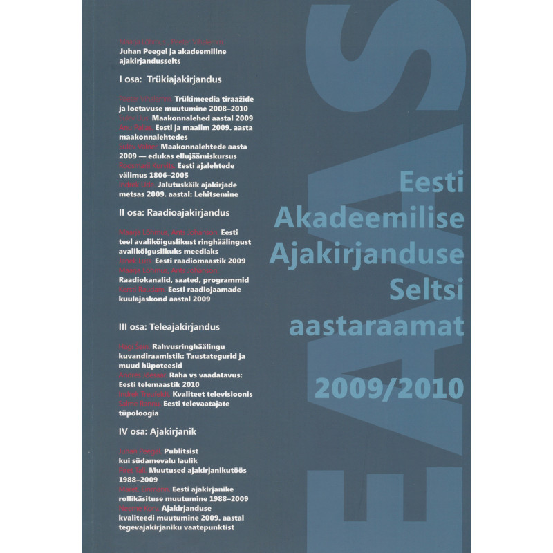 Eesti Akadeemilise Ajakirjanduse Seltsi aastaraamat 2009/2010