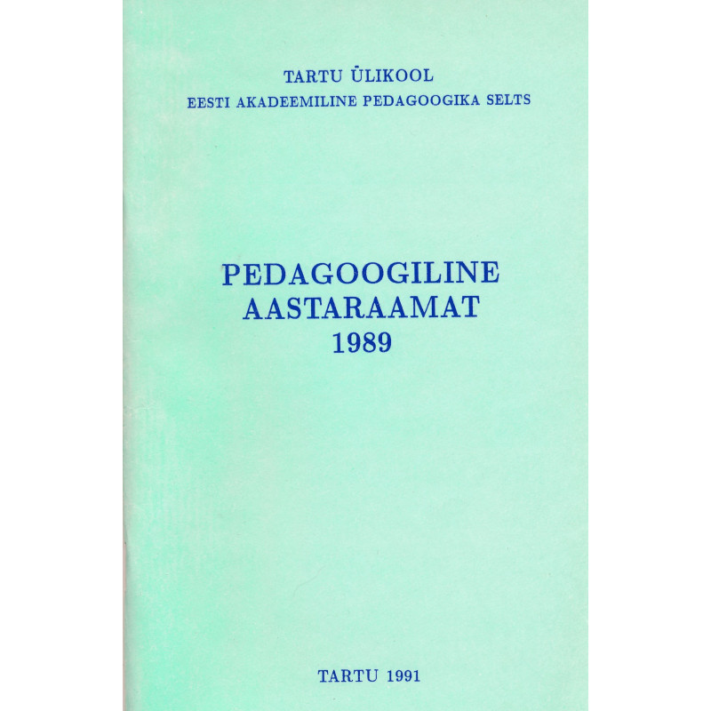 Pedagoogiline aastaraamat 1989